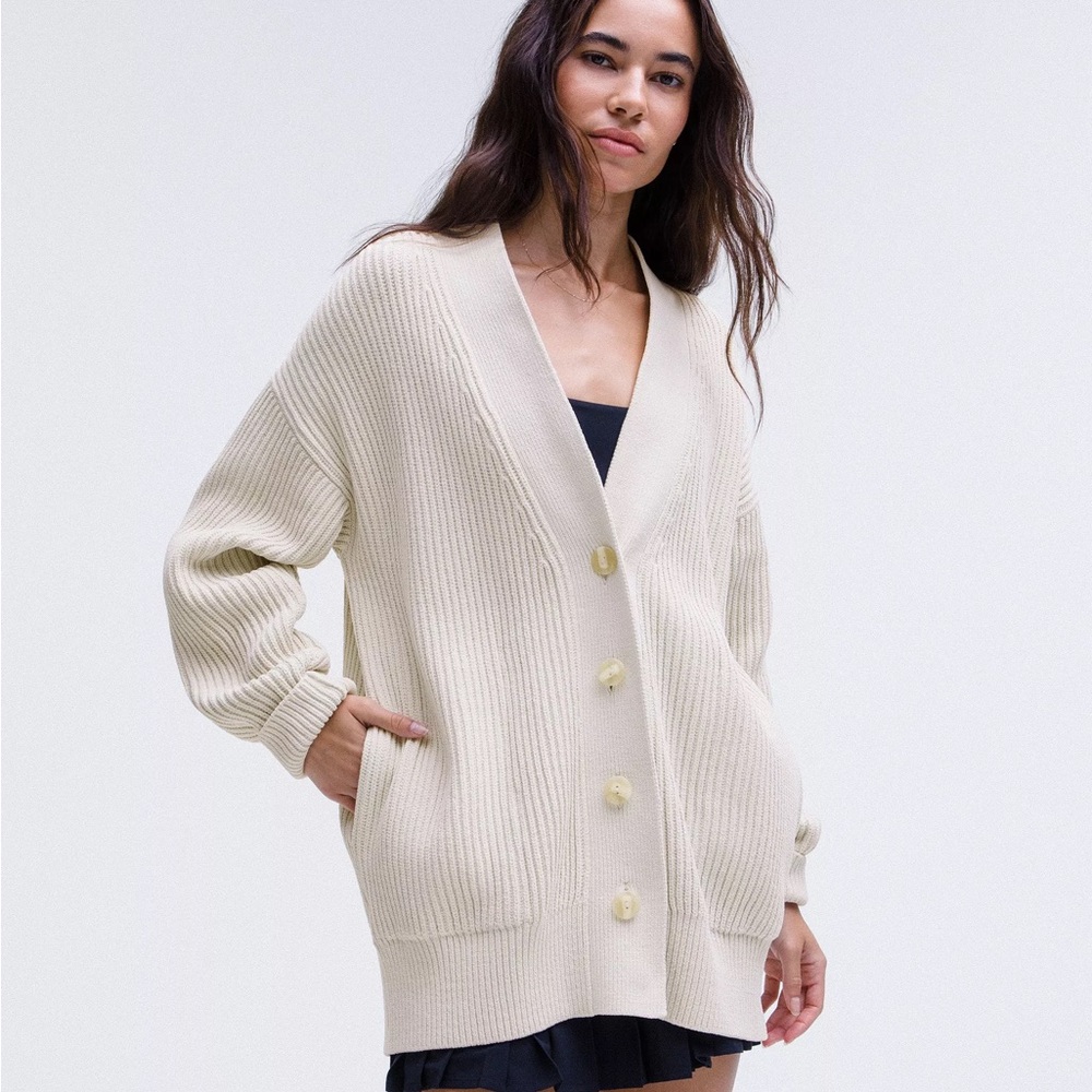 Viral lululemon Knit Button-Up Cardigan, Bone, XS